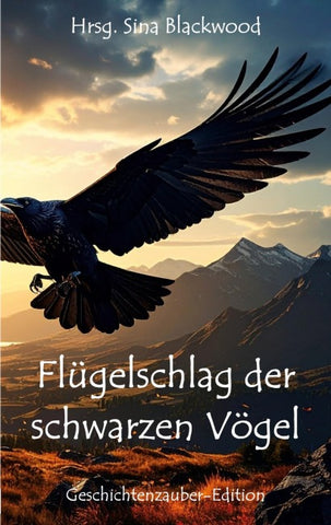 Flügelschlag der schwarzen Vögel