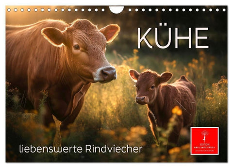 Kühe - liebenswerte Rindviecher (Wandkalender 2027 DIN A4 quer), CALVENDO Monatskalender
