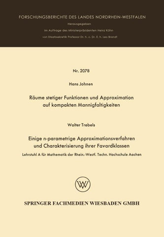 Räume stetiger Funktionen und Approximation auf kompakten Mannigfaltigkeiten