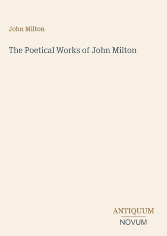 The Poetical Works of John Milton