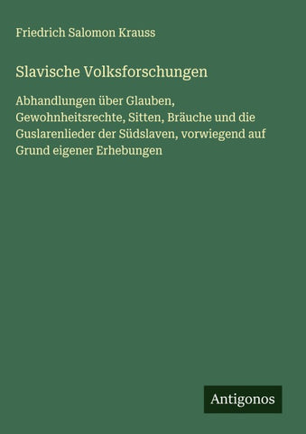 Slavische Volksforschungen
