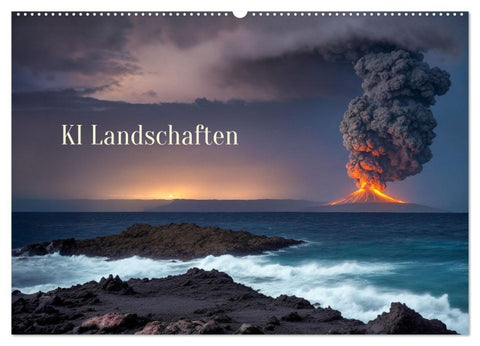 KI Landschaften (Wandkalender 2027 DIN A2 quer), CALVENDO Monatskalender