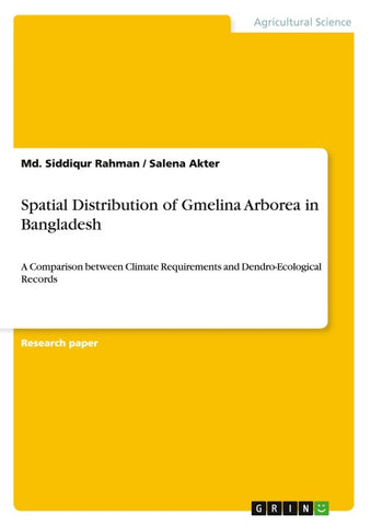 Spatial Distribution of Gmelina Arborea in Bangladesh