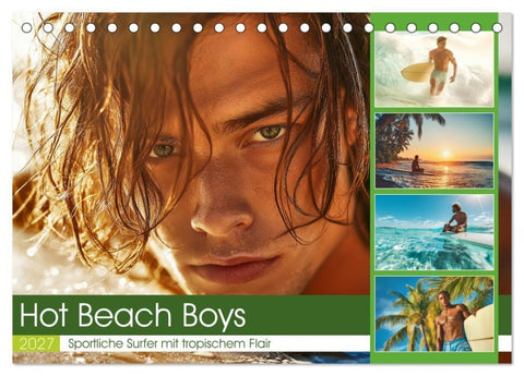 Hot Beach Boys (Tischkalender 2027 DIN A5 quer), CALVENDO Monatskalender