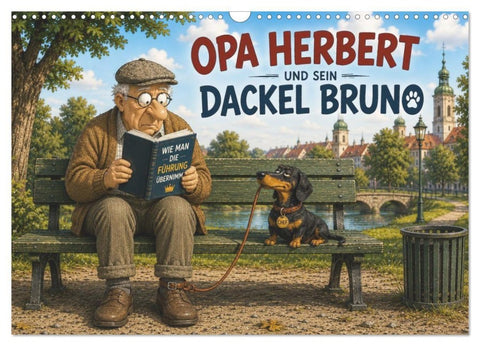 Opa Herbert und Dackel Bruno (Wandkalender 2027 DIN A3 quer), CALVENDO Monatskalender