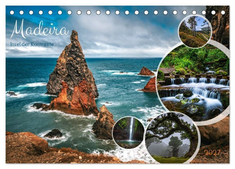 Madeira - Insel der Kontraste (Tischkalender 2027 DIN A5 quer), CALVENDO Monatskalender