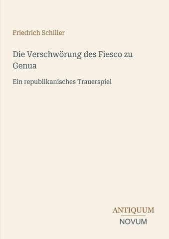 Die Verschwörung des Fiesco zu Genua