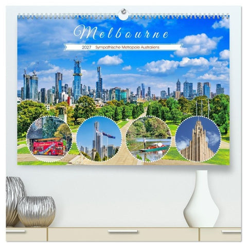 Melbourne - Sympathische Metropole Australiens (hochwertiger Premium Wandkalender 2027 DIN A2 quer), Kunstdruck in Hochglanz
