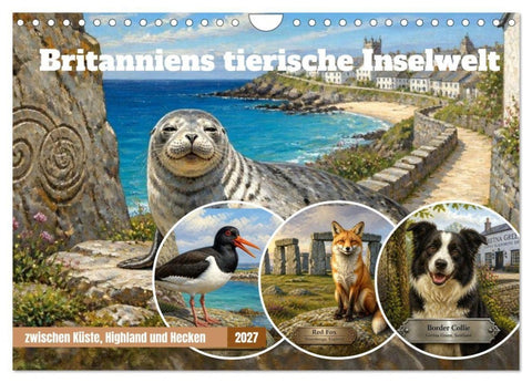 Britanniens tierische Inselwelt (Wandkalender 2027 DIN A4 quer), CALVENDO Monatskalender