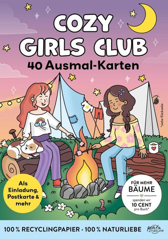Cozy Girls Club: 40 hochwertige Karten | Entspannt Ausmalen, Gestalten, Verschenken oder Behalten