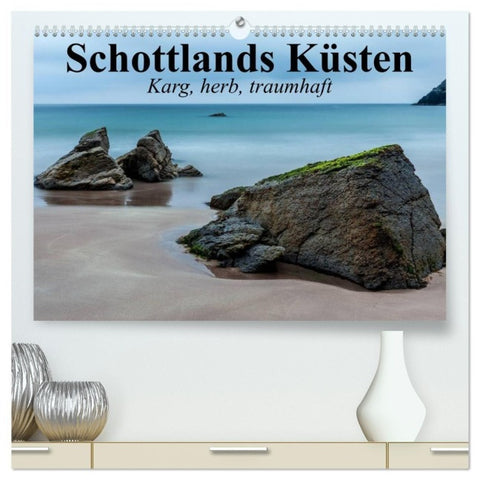 Schottlands Küsten. Karg, herb, traumhaft (hochwertiger Premium Wandkalender 2027 DIN A2 quer), Kunstdruck in Hochglanz