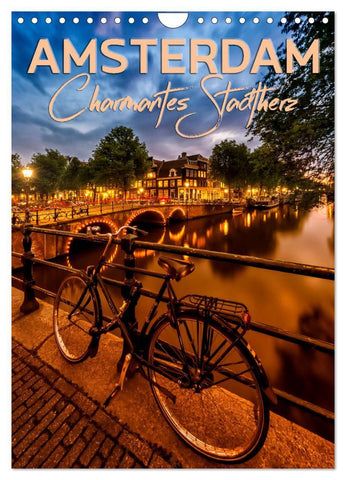 AMSTERDAM Charmantes Stadtherz (Wandkalender 2027 DIN A4 hoch), CALVENDO Monatskalender