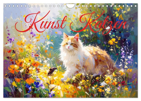 Kunst Katzen (Wandkalender 2027 DIN A4 quer), CALVENDO Monatskalender
