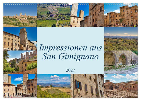 Impressionen aus San Gimignano (Wandkalender 2027 DIN A2 quer), CALVENDO Monatskalender