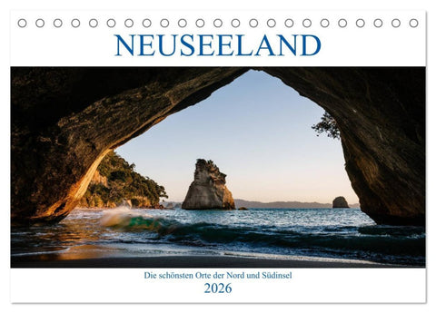 Neuseeland - Die schönsten Orte der Nord- und Südinsel (Tischkalender 2026 DIN A5 quer), CALVENDO Monatskalender