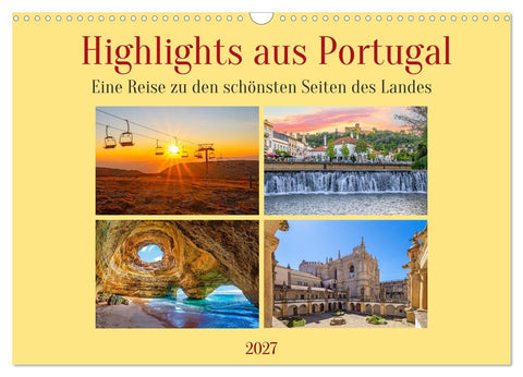 Highlights aus Portugal (Wandkalender 2027 DIN A3 quer), CALVENDO Monatskalender