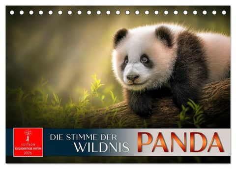 Panda - die Stimme der Wildnis (Tischkalender 2026 DIN A5 quer), CALVENDO Monatskalender
