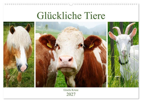 Glückliche Tiere (Wandkalender 2027 DIN A2 quer), CALVENDO Monatskalender