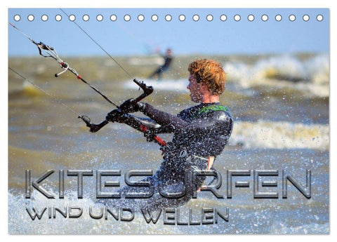 Kitesurfen - Wind und Wellen (Tischkalender 2027 DIN A5 quer), CALVENDO Monatskalender