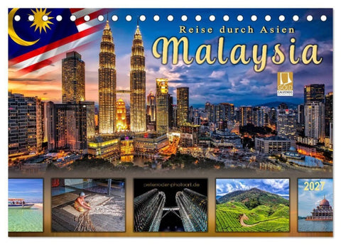 Reise durch Asien - Malaysia (Tischkalender 2027 DIN A5 quer), CALVENDO Monatskalender