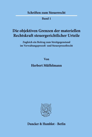 Die objektiven Grenzen der materiellen Rechtskraft steuergerichtlicher Urteile.
