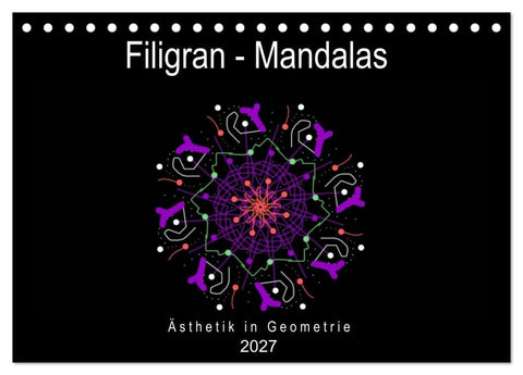 Filigran - Mandalas (Tischkalender 2027 DIN A5 quer), CALVENDO Monatskalender