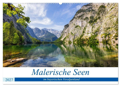 Malerische Seen im bayerischen Voralpenland (Wandkalender 2027 DIN A2 quer), CALVENDO Monatskalender
