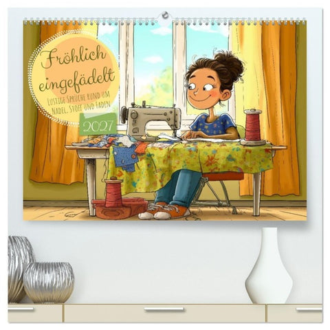 Fröhlich eingefädelt (hochwertiger Premium Wandkalender 2027 DIN A2 quer), Kunstdruck in Hochglanz