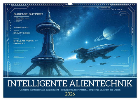 Intelligente Alientechnik (Wandkalender 2026 DIN A2 quer), CALVENDO Monatskalender