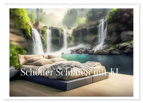 Schöner Schlafen mit KI (Wandkalender 2027 DIN A2 quer), CALVENDO Monatskalender