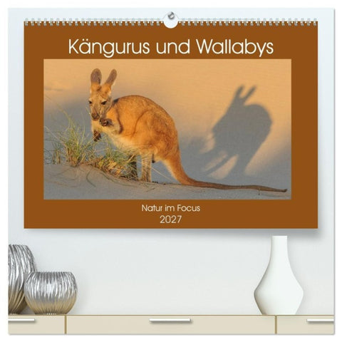 Kängururs und Wallabys (hochwertiger Premium Wandkalender 2027 DIN A2 quer), Kunstdruck in Hochglanz