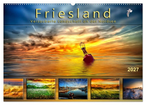 Friesland, verzauberte Landschaft an der Nordsee (Wandkalender 2027 DIN A2 quer), CALVENDO Monatskalender