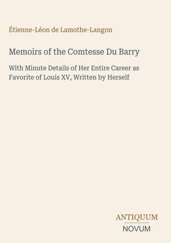 Memoirs of the Comtesse Du Barry