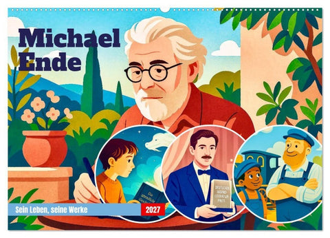 Michael Ende (Wandkalender 2027 DIN A2 quer), CALVENDO Monatskalender