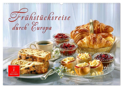 Frühstücksreise durch Europa (Wandkalender 2027 DIN A2 quer), CALVENDO Monatskalender