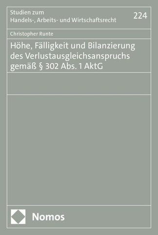 Höhe, Fälligkeit und Bilanzierung des Verlustausgleichsanspruchs gemäß § 302 Abs. 1 AktG