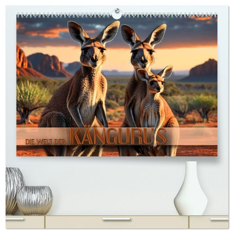 Die Welt der Kängurus (hochwertiger Premium Wandkalender 2026 DIN A2 quer), Kunstdruck in Hochglanz