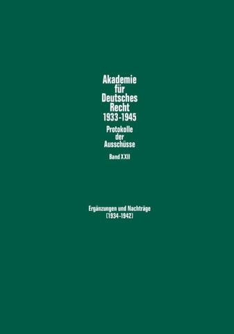 Ergänzungen und Nachträge (1934–1942)