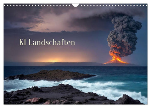KI Landschaften (Wandkalender 2027 DIN A3 quer), CALVENDO Monatskalender