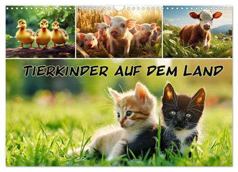 Tierkinder auf dem Land (Wandkalender 2027 DIN A3 quer), CALVENDO Monatskalender