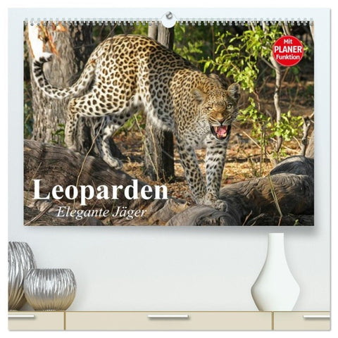 Leoparden. Elegante Jäger (hochwertiger Premium Wandkalender 2026 DIN A2 quer), Kunstdruck in Hochglanz