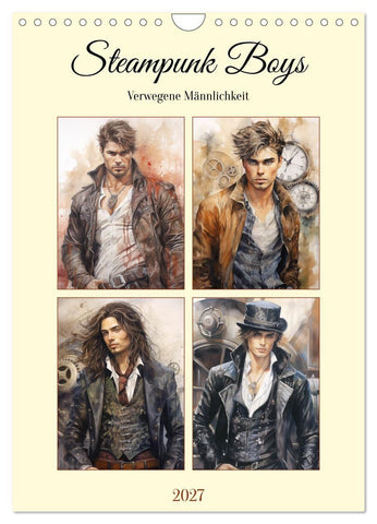 Steampunk Boys. Verwegene Männlichkeit (Wandkalender 2027 DIN A4 hoch), CALVENDO Monatskalender