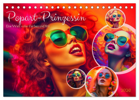 Popart Prinzessin (Tischkalender 2026 DIN A5 quer), CALVENDO Monatskalender