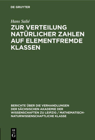 Zur Verteilung natürlicher Zahlen auf elementfremde Klassen