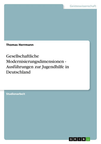 Gesellschaftliche Modernisierungsdimensionen - Ausführungen zur Jugendhilfe in Deutschland