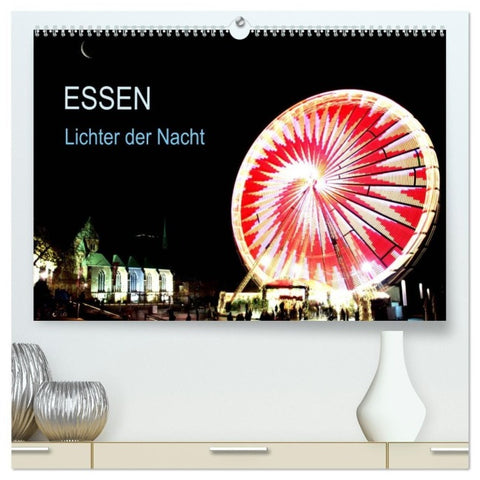 Essen Lichter der Nacht (hochwertiger Premium Wandkalender 2027 DIN A2 quer), Kunstdruck in Hochglanz
