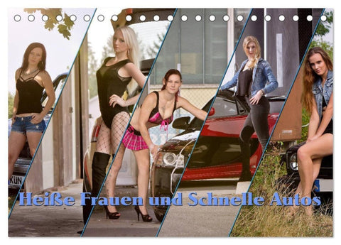 Heiße Frauen und schnelle Autos (Tischkalender 2027 DIN A5 quer), CALVENDO Monatskalender