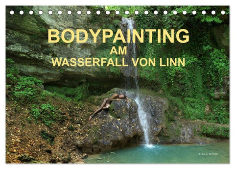 BODYPAINTING AM WASSERFALL VON LINN (Tischkalender 2027 DIN A5 quer), CALVENDO Monatskalender
