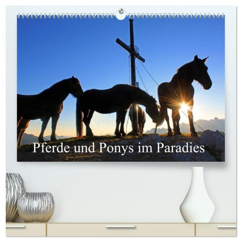 Pferde und Ponys im Paradies (hochwertiger Premium Wandkalender 2027 DIN A2 quer), Kunstdruck in Hochglanz