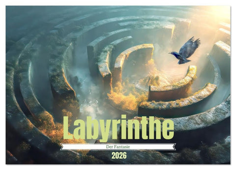 Labyrinthe - Der Fantasie (Wandkalender 2026 DIN A2 quer), CALVENDO Monatskalender